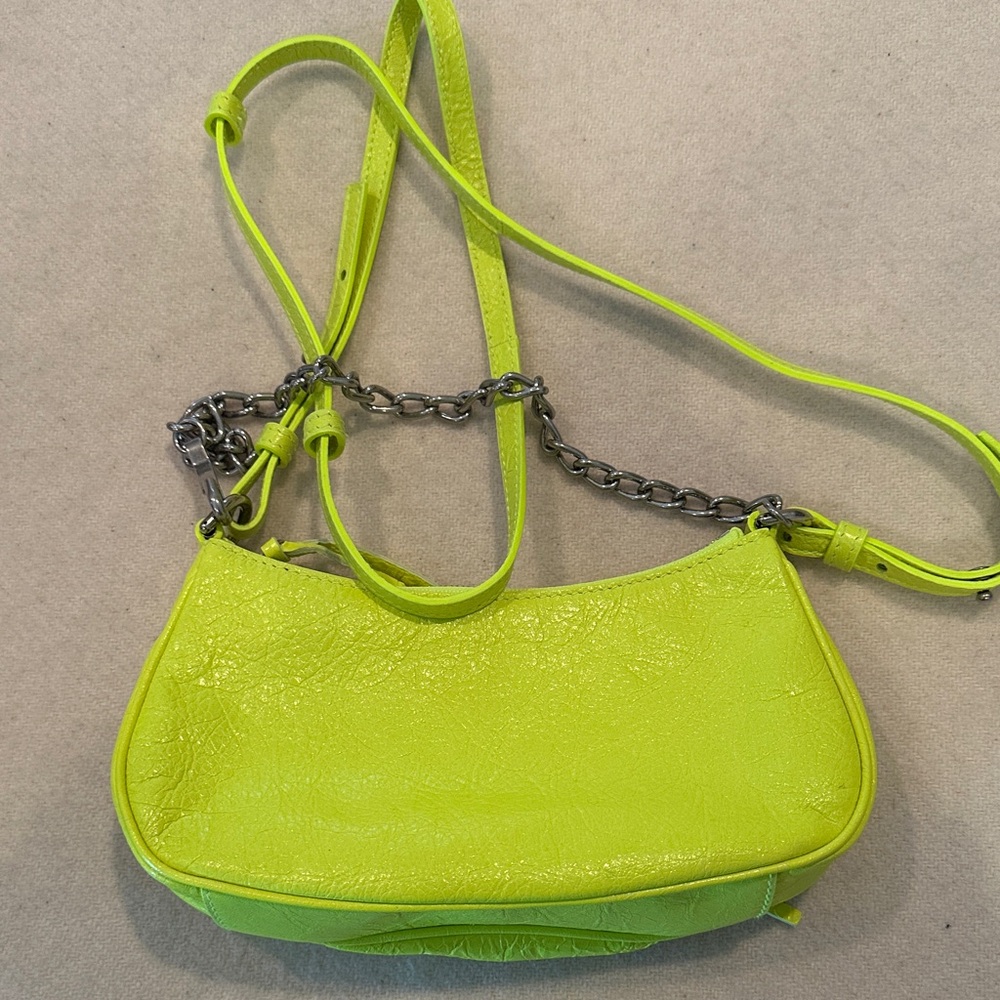 Authentic Balenciaga Le Cagole Chain Shoulder Bag XS/Mini Fluo Yello - Picture 2 of 7
